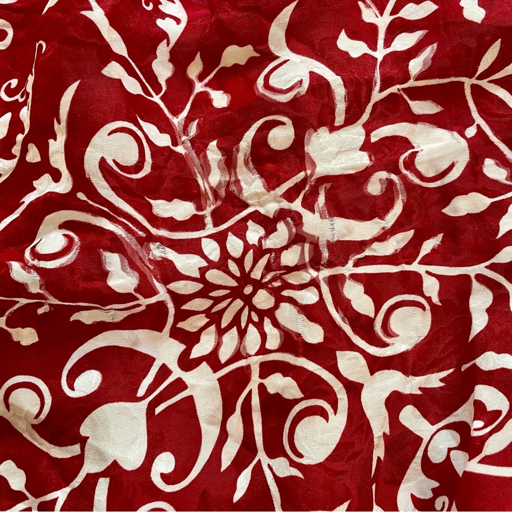 The Kooples Red v-neck blouse with botanical pattern - Picture 6 of 10